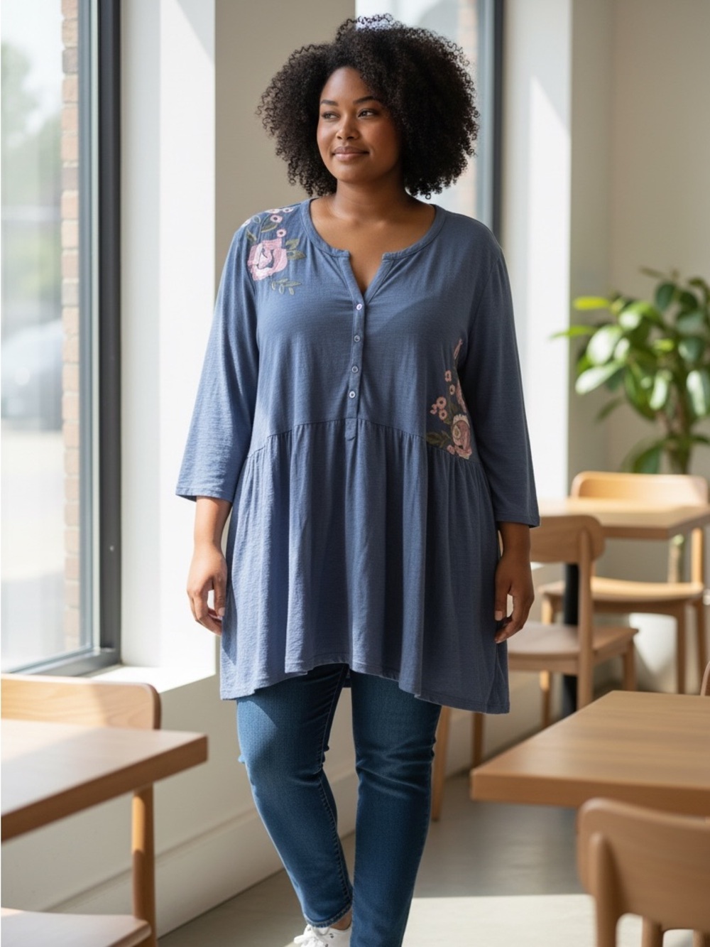 3x Embroidered Natural Reflections Top NWT